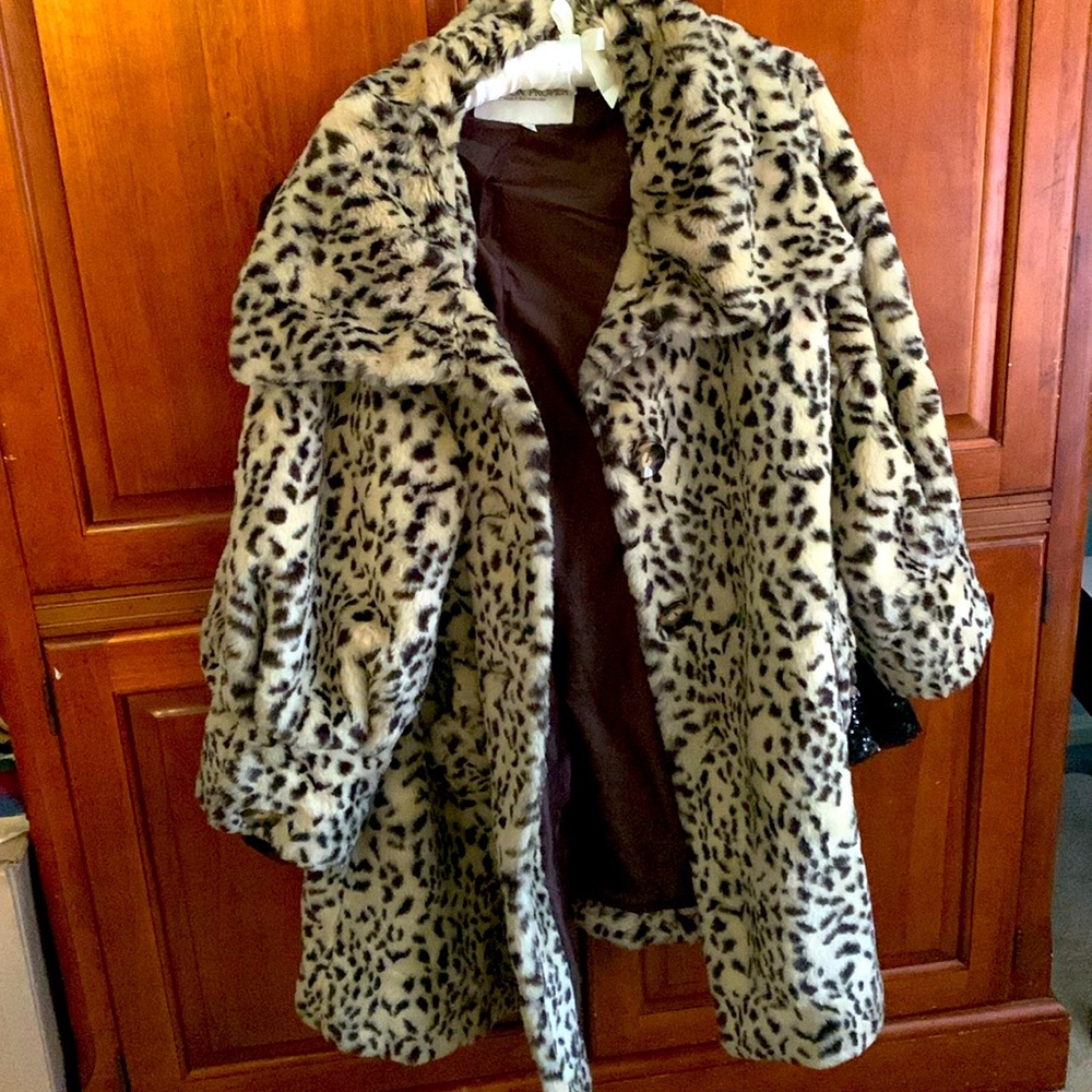 Boston Proper Leopard Coat Sz XL